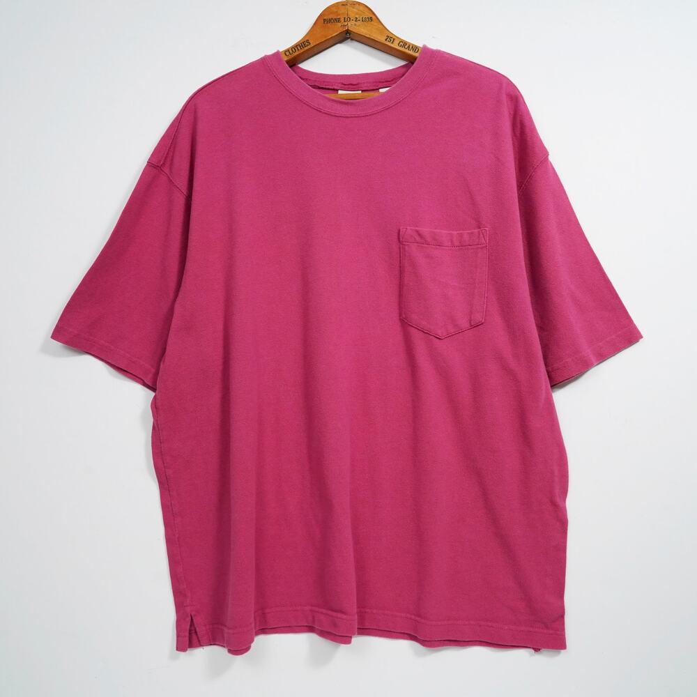 Vintage 90s GAP Pink Pocket T Shirt XL Heavyweight Cotton Blank Fade